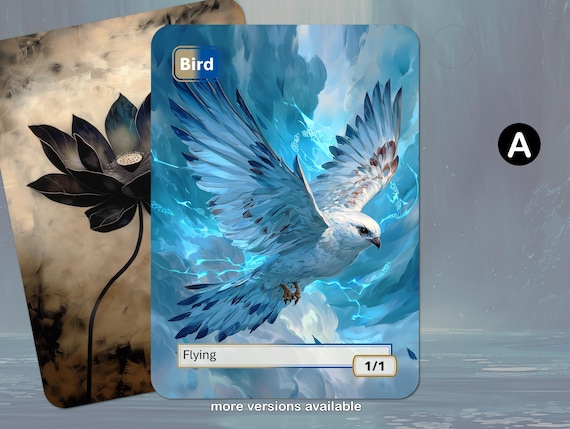 Bird Token (blue-white 1/1 Flying) MTG - Etsy
