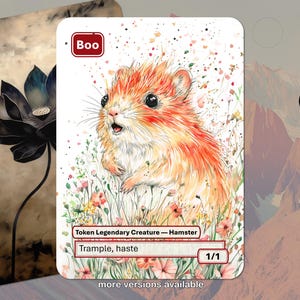 Boo Token MTG (Red Hamster 1/1 Trample, Haste)