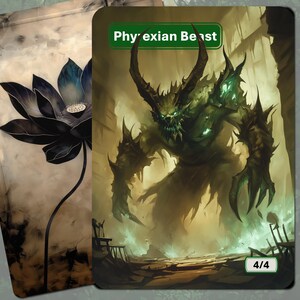 Pedina MTG verde 4/4 della Bestia di Phyrexia
