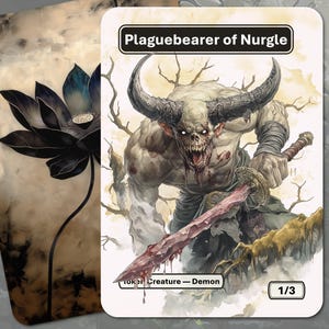 Ficha del Portador de Plaga de Nurgle MTG (Demonio 1/3)