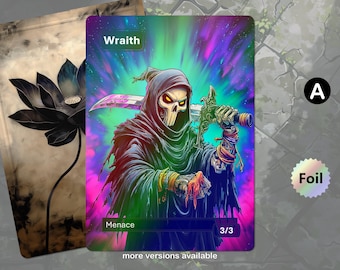 Foil Wraith Token (3/3 Menace) MTG