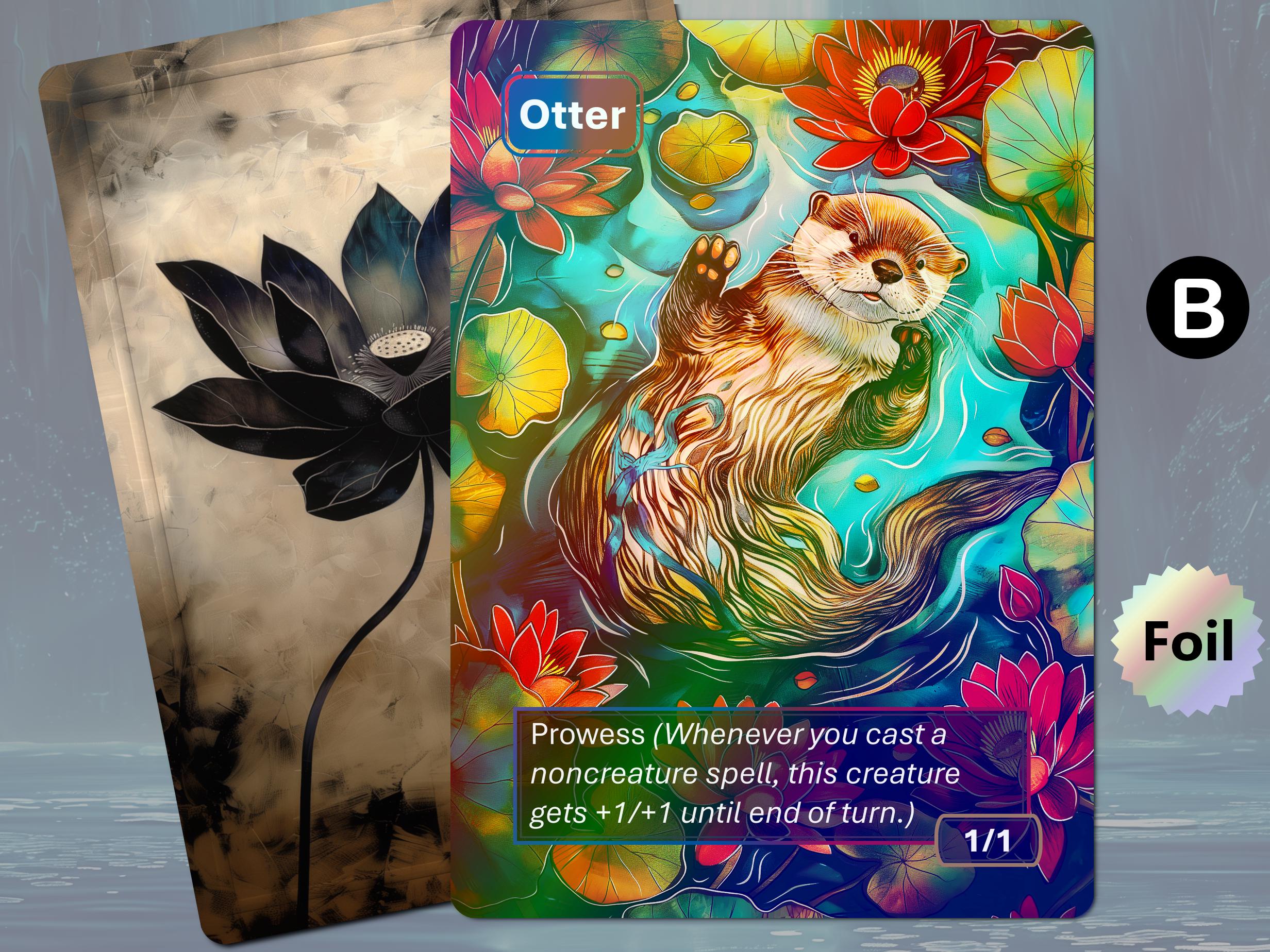 Foil Otter Token MTG (1/1 Blue-red Prowess) - Etsy