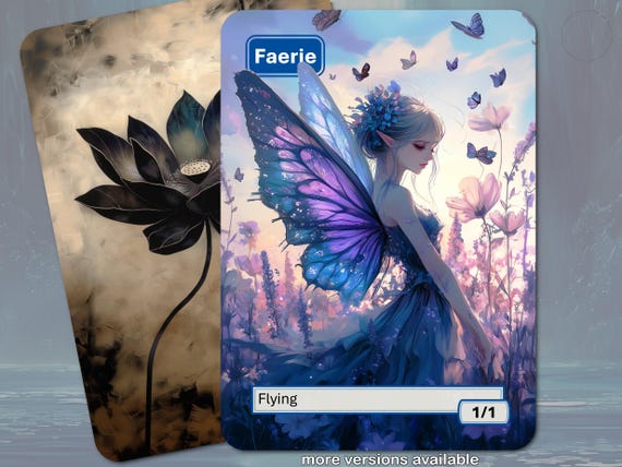 Faerie Token MTG (blue 1/1 Flying) - Etsy