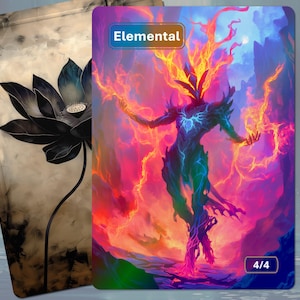 Foil 4-4 Elemental (Blue-Red) Token MTG