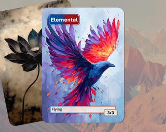 Elemental (3/3 Flying, Blue-Red) MTG Token