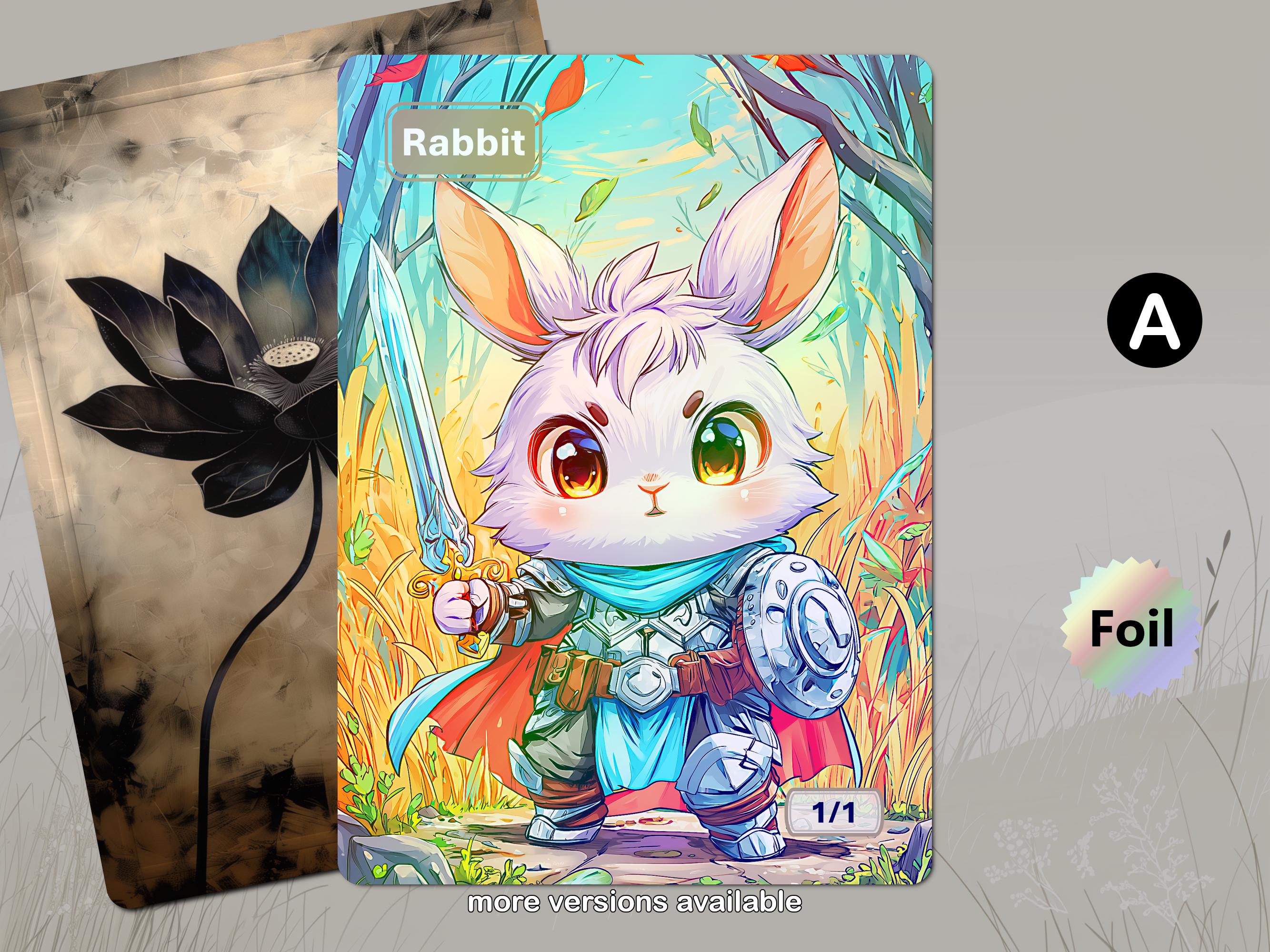 Foil Rabbit Token MTG (1/1 White) - Etsy