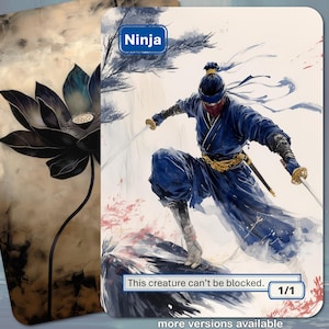 Creatura blu MTG 1/1 Ninja Token che non può essere bloccata, creata da Kaito Shizuki