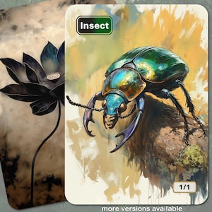 Ficha de Insecto MTG (Negro-Verde 1/1)