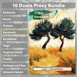 Paquete de 10 Duals: tierras proxy premium de MTG en estilo Van Gogh (también en foil)