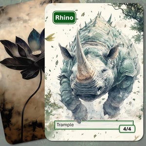 Token de Rinoceronte MTG (4/4 Atropelar)