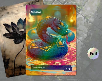 Foil Snake Token (1/1 Deathtouch) MTG