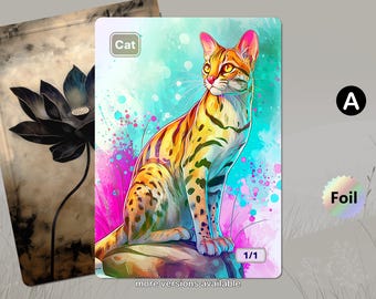 Foil Cat Token (1/1 White) MTG