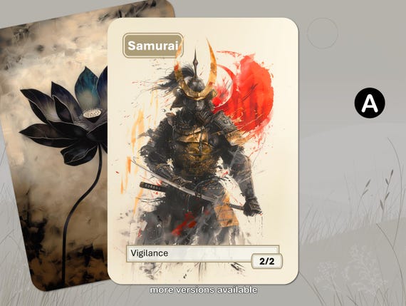 Samurai Token MTG (double Strike or Vigilance) - Etsy