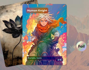 Human Knight Foil Token MTG