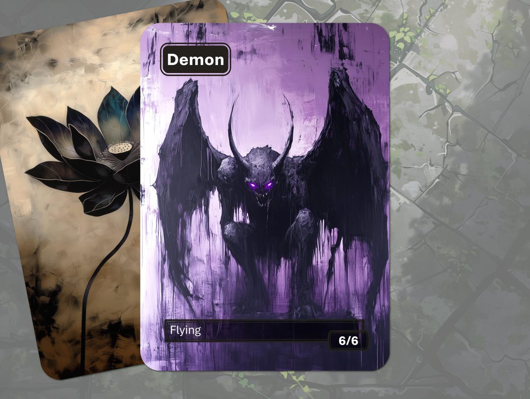 Demon Token MTG (6/6 Flying) - Etsy