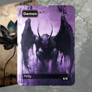 Demon Token MTG (6/6 Flying)