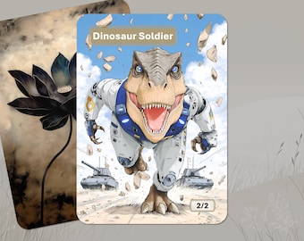 Dinosaur Soldier Token MTG (2/2)