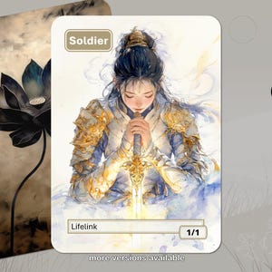 Soldier Token MTG (1/1 Lifelink)