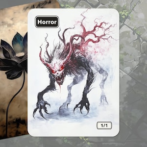 Horror Token MTG (Black 1/1)