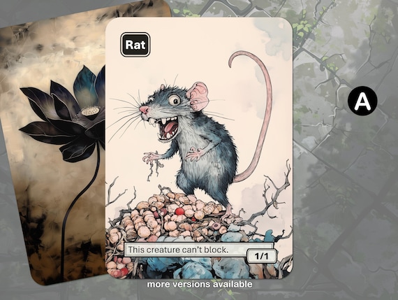 Rat Token MTG (1/1 Can't Block) - Etsy Rat Token MTG (1/1 Can't Block) - Etsy
