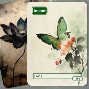 Ficha de insecto con vuelo MTG (Magic: The Gathering)