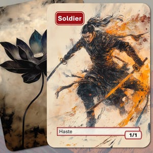 Ficha de soldado MTG (rojo 1/1 Prisa)