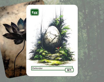 Egg Token MTG (0/1 Defender, Green)