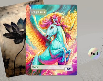 Foil Pegasus (2/2 Flying White) MTG Token