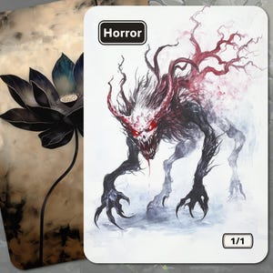 Horror Token MTG (Black 1/1)