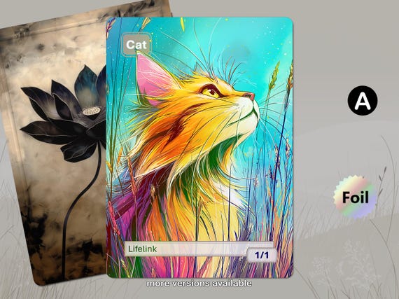 フォイル猫トークン（1/1ライフリンク、白）MTG - Etsy 日本