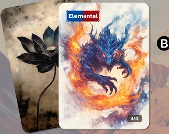 Elemental Token MTG (4/4 Blue-red) - Etsy