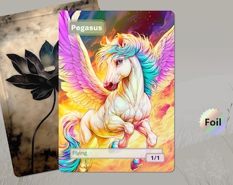 Foil Pegasus (1/1 Flying White) MTG Token