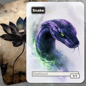 Ficha de serpiente MTG (Toque mortal negro 1/1)