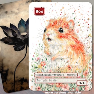 Boo Token MTG (Red Hamster 1/1 Trample, Haste)