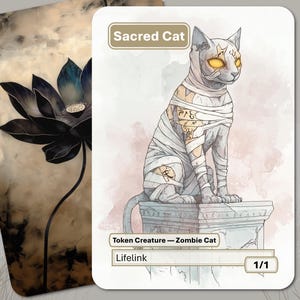 Segnalino Gatto Sacro MTG (1/1 Legame Vitale, Zombi Imbalsamato)