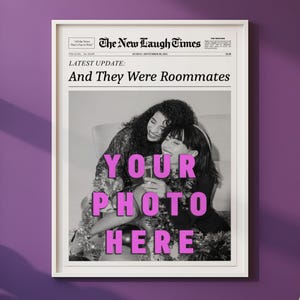 Personalisierte New York Times Wandkunst, Zeitungsdruck, Mitbewohner Dekor, Retro Magazin Schlagzeile, BFF Poster Wandkunst, Druck für Bestie