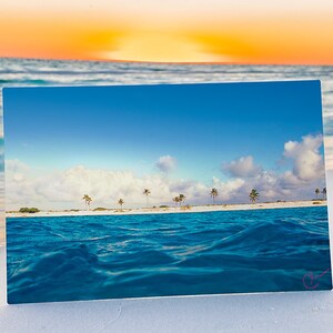 White Sand Beach from the Water, Original Underwater Photography, Ocean Metal Wall Art, Nautical Beach Decor, Nature Photos, Blue Water