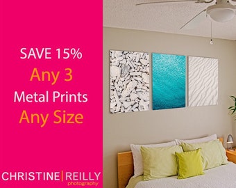 SALE! Three Metal Prints of Your Choice in Any Size. Original Underwater Photography, Ocean Metal Wall Art, Nautical Beach Decor, Nature