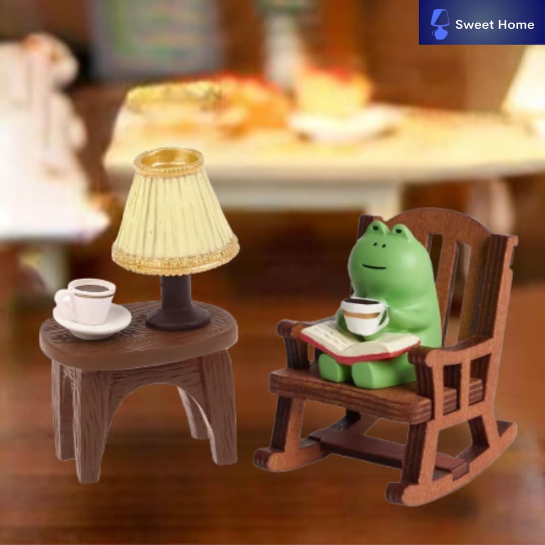 Mini Frog Figurine: Cozy Resin Rocking Chair Decor - Etsy