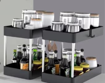 2-Tier Under Sink Organizer | Sliding Drawer Storage Rack