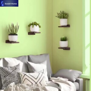 Mini estantes flotantes de madera - Paquete de 4 repisas de exhibición de pared de 5"