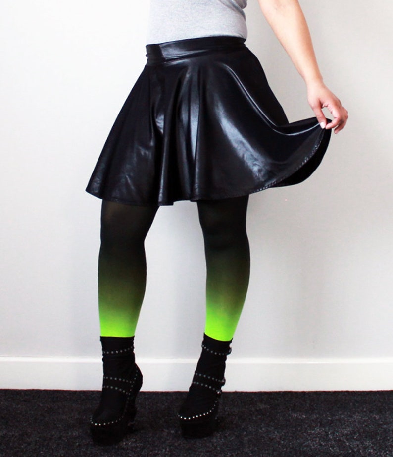 Black Wet Look circle skater skirt  available in all sizes  image 6