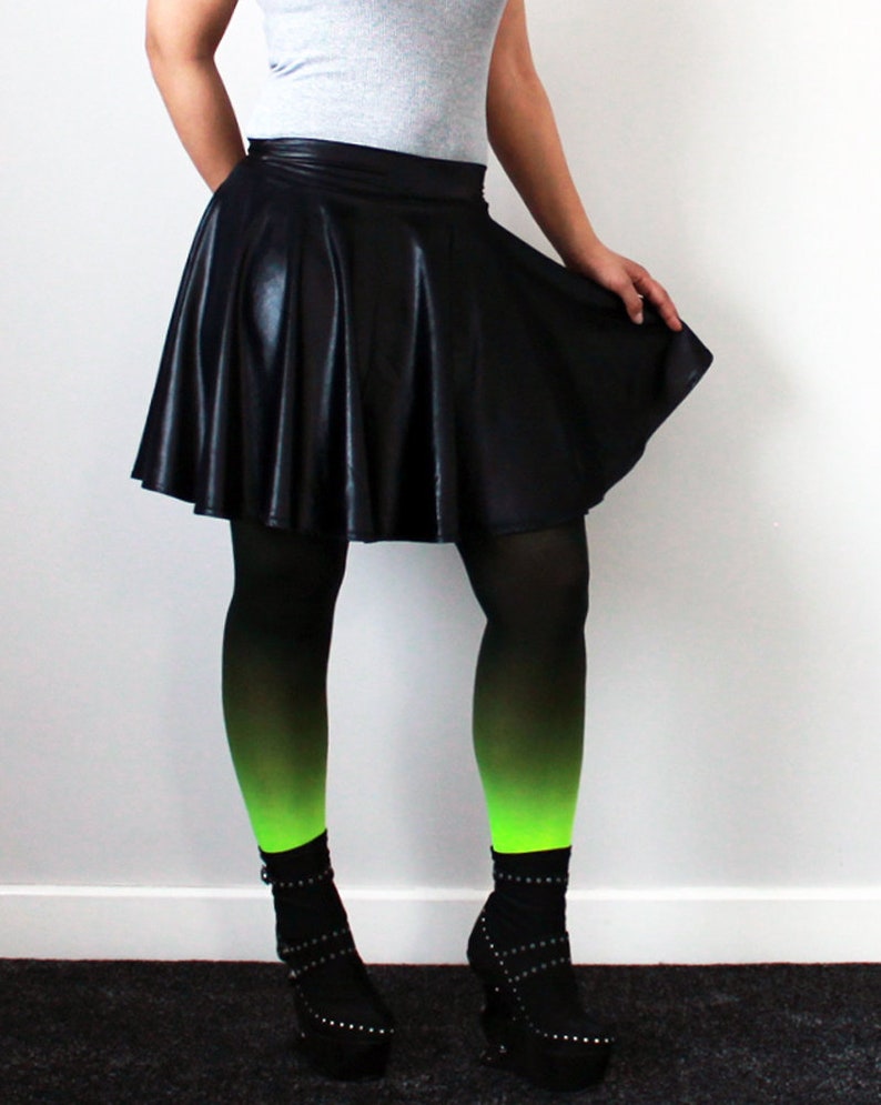 Black Wet Look circle skater skirt  available in all sizes  image 7