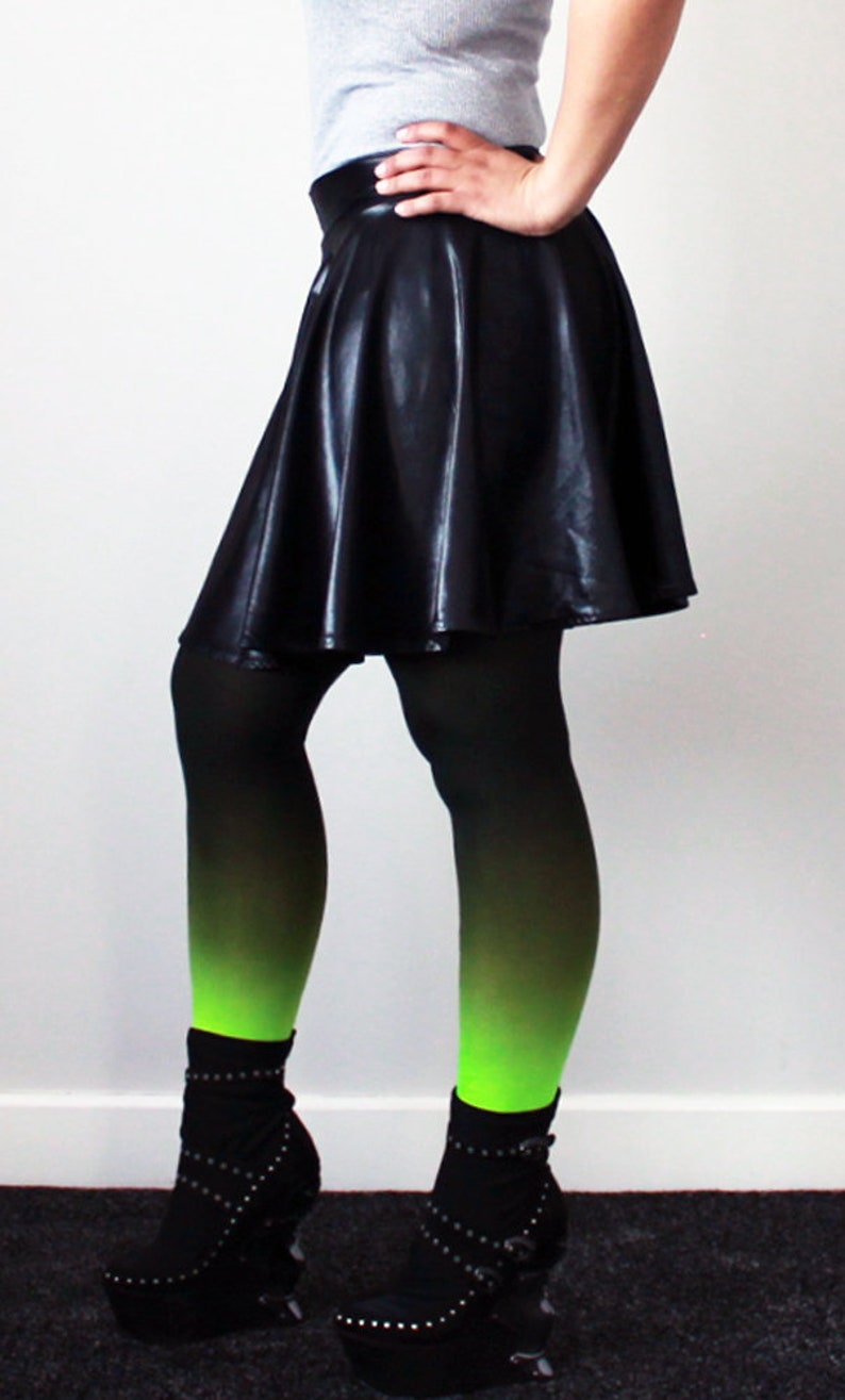 Black Wet Look circle skater skirt  available in all sizes  image 5