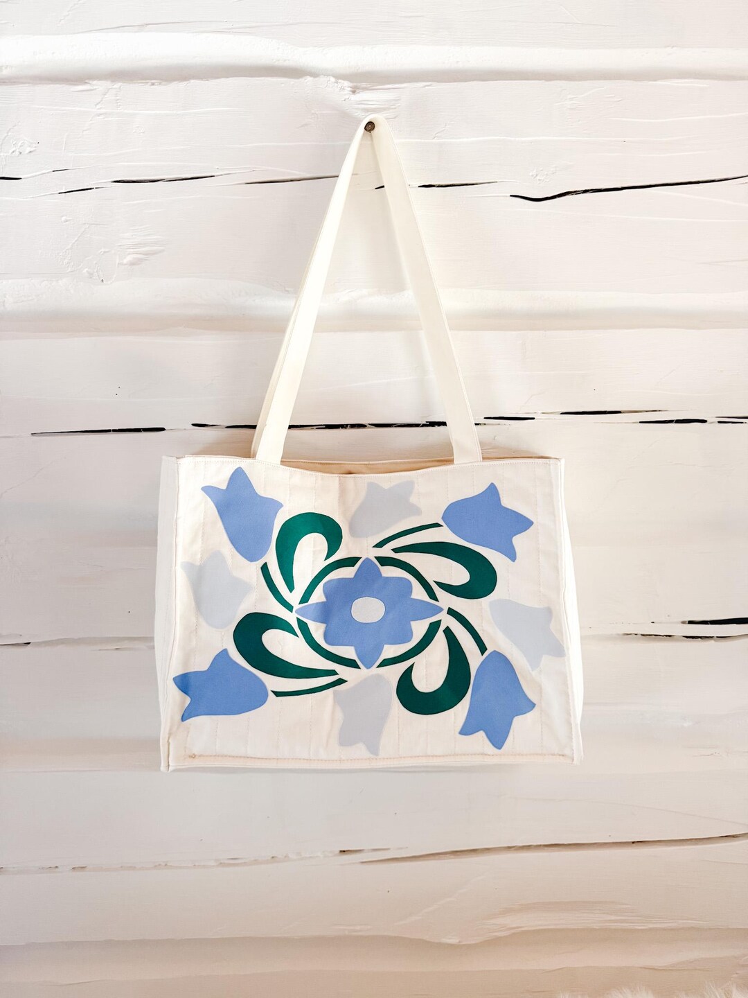 Boxy Tote Bag Pattern PDF, Quilted Floral Sewing Pattern, Thoughtful ...