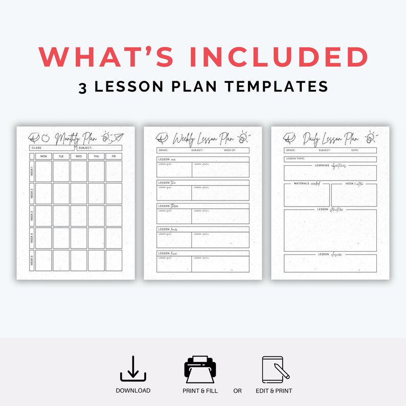 Grayscale Lesson Plans, Monthly Weekly Daily Templates, Preschool