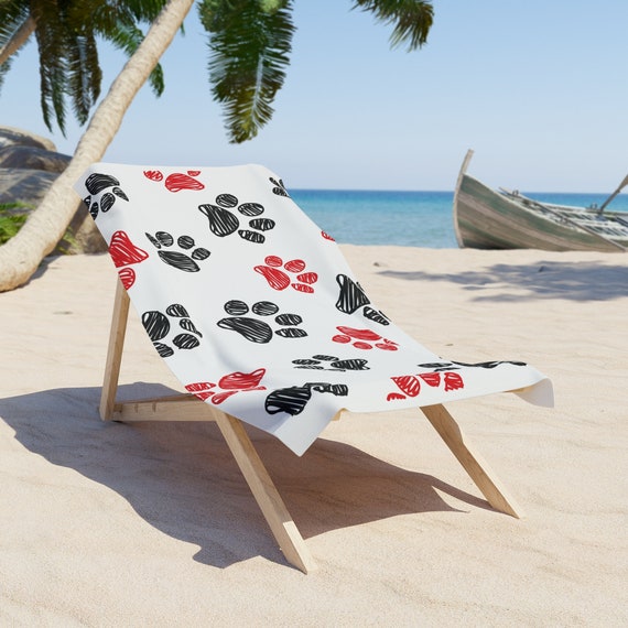Paw print beach towel discount