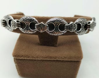 Handmade Men&#39;s Silver Bracelet,Handmade Silver Bracelet,925 Sterling Silver Men&#39;s Chain Bracelet, Anniversary Bracelet