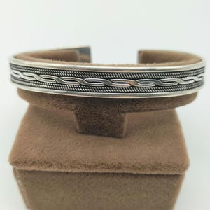 Handmade Sterling Silver Men&#39;s Bracelet: Adjustable Cuff Design
