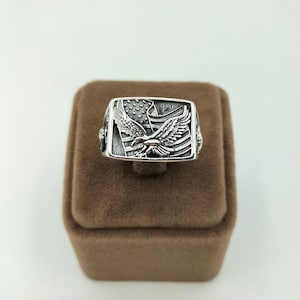 Eagle Ring: Handmade 925 Sterling Silver Men&#39;s Ring